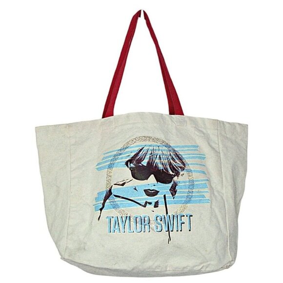 Taylor Swift Swifties Tote Bag Aussino Solid Double Handles Cotton Canvas 2012 - Picture 1 of 12